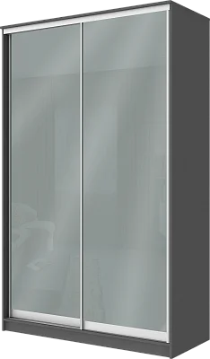 картинка 2-х дверный шкаф купе с цветной пленкой Средне-Серый №074 2200 1362 420 от магазина КУПИ КУПЕ